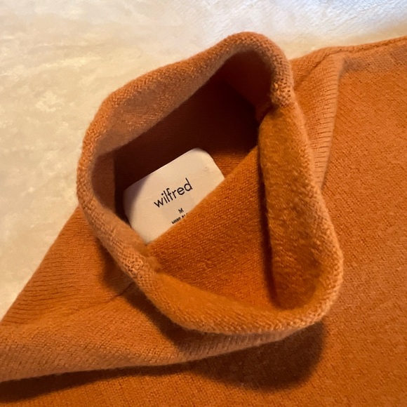 WILFRED Cyprie 100% merino wool mock neck knit sweater golden yellow Aritzia - Picture 7 of 9